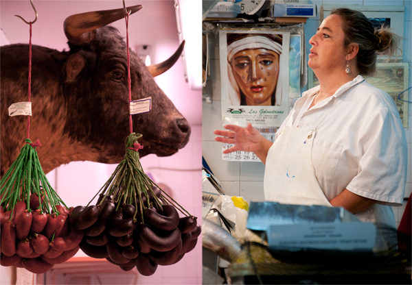 Bull at the butcher and FishMonger, Seville