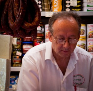 Man at Jamon counter, Seville