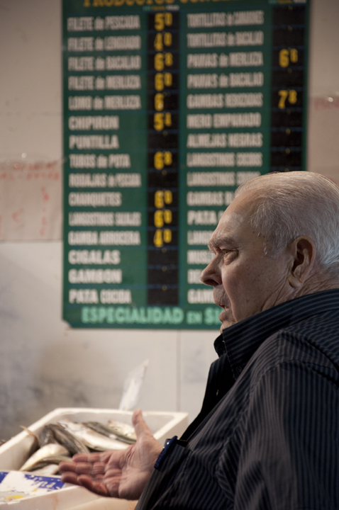 Man at Fish stall_Triana Market Seville