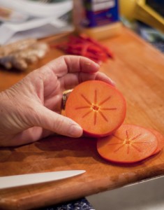 Slicing Persimmons for Salad