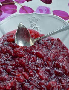 Tequila-spiked cranberry sauce with chili