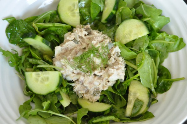 Tuna and Cannellini Bean Hummus Salad