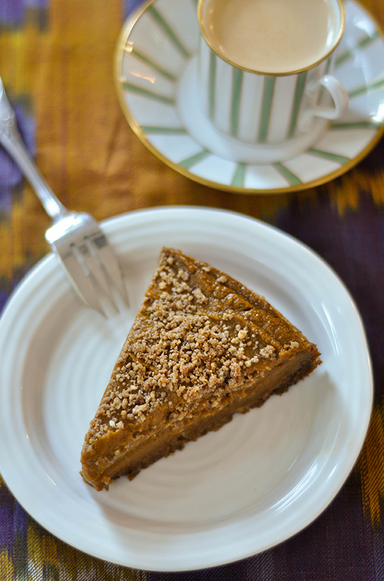 Gluten-free, Vegan Pumpkin Pie with espresso