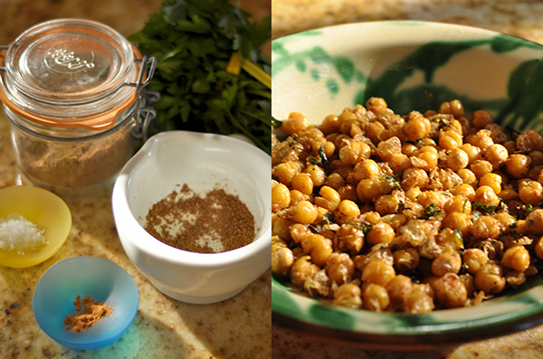 Chickpeas and ingredients